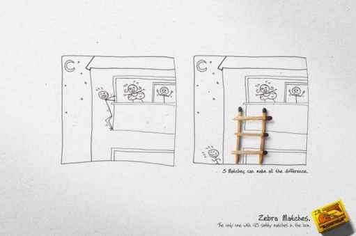 Креативная реклама спичек Zebra "Спички могут изменить все!"